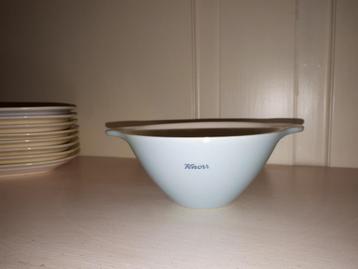 Pastel soepkop met de tekst Knorr, blauw (Regout)   beschikbaar voor biedingen