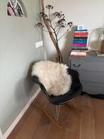 Eames-geïnspireerde schommelstoel - zwart/zilver/hout, Ophalen, Kunststof, Zwart, Zo goed als nieuw