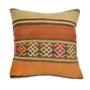 Kelimkussen 45x45 oranje roest beschikbaar voor biedingen
