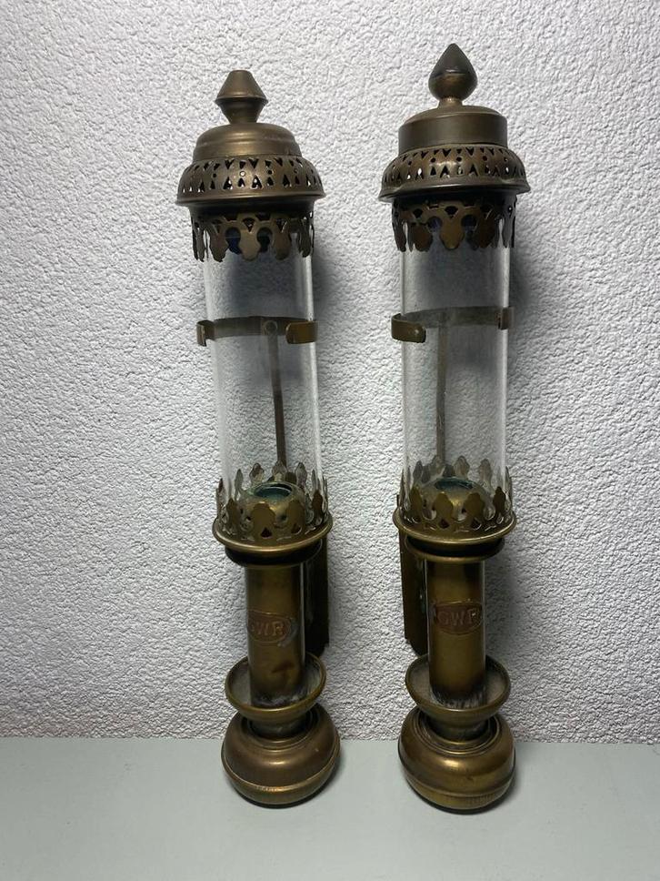 GWR Wagonlampen - Antiek - Messing, Antiek en Kunst, Antiek | Tin, Ophalen of Verzenden