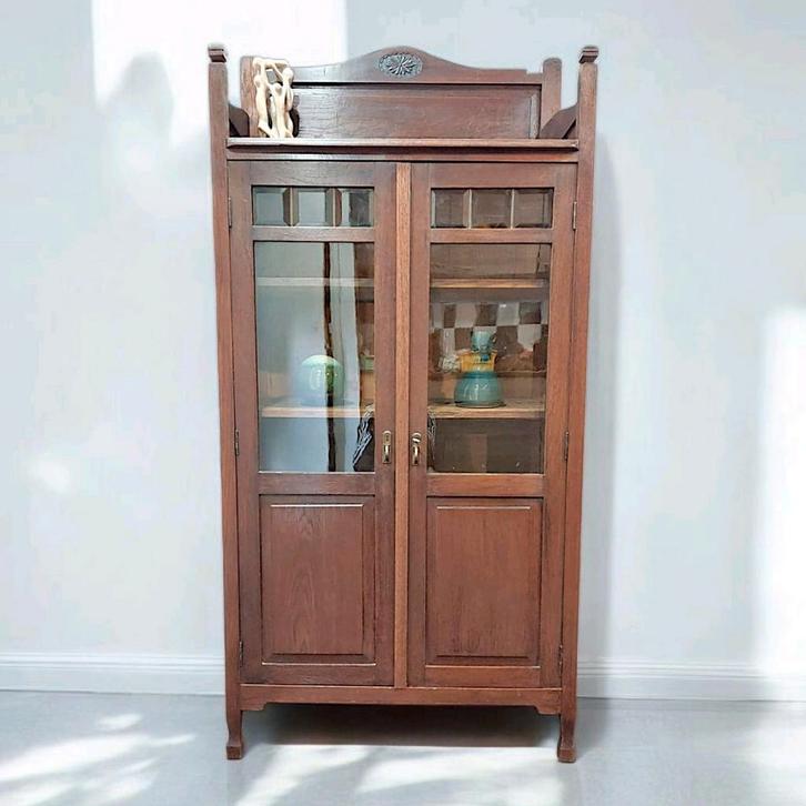Antieke servieskast boekenkast art deco kast, Antiek en Kunst, Antiek | Meubels | Kasten, Ophalen
