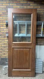 Binnendeur met geslepen glas, Doe-het-zelf en Verbouw, Deuren en Horren, Ophalen, Gebruikt, 80 tot 100 cm, Binnendeur