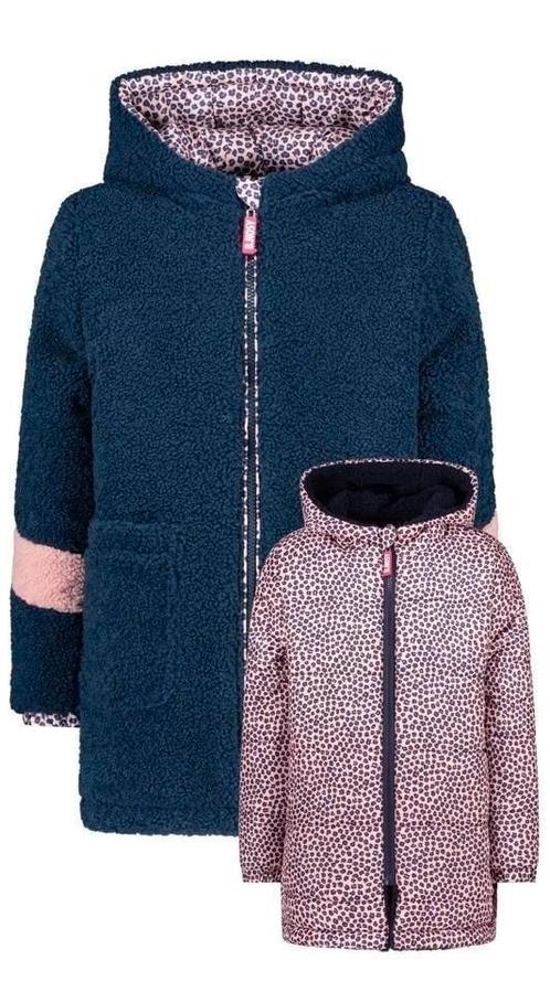 b.nosy reversible teddy winterjas donkerblauw/roze 134 NIEUW, Kinderen en Baby's, Kinderkleding | Maat 134, Nieuw, Meisje, Jas