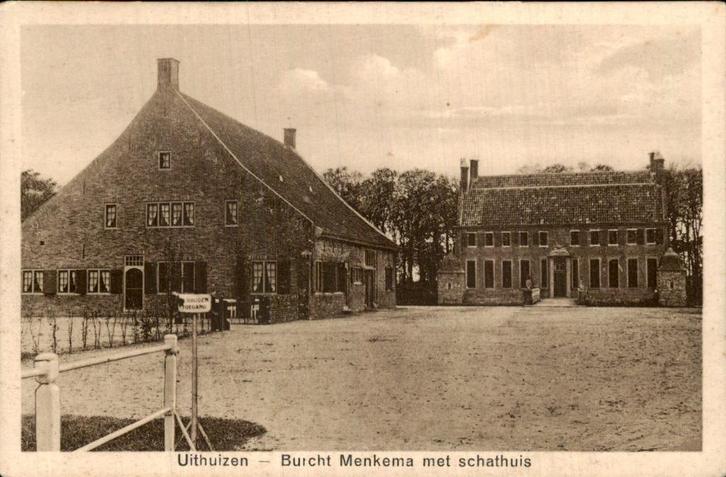 Uithuizen - Burcht Menkema, Verzamelen, Ansichtkaarten | Nederland, Gelopen, Groningen, Voor 1920, Ophalen of Verzenden