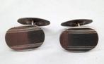 Vintage zilveren manchetknopen - Art Deco Stijl 835, Ophalen, Gebruikt, Zilver