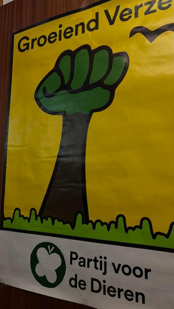 Vintage Partij voor de Dieren Poster, Antiek en Kunst, Kunst | Overige Kunst, Ophalen of Verzenden