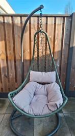 Groene hangstoel, Tuin en Terras, Ophalen of Verzenden, Zo goed als nieuw, Metaal, Verstelbaar