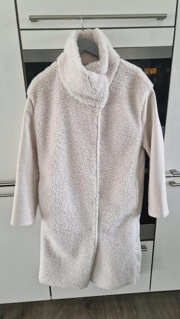 Prachtige Winterjas wolwit suede met teddy maat 38 beschikbaar voor biedingen
