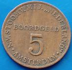 5 Boordgeld - Stoomvaart Maatschappij Nederland, Verzenden, Brons, Nederland