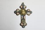 antiek micro mozaiek kruis ca 1920 paus rome, Ophalen of Verzenden, Gebruikt, Sieraad, Christendom | Katholiek