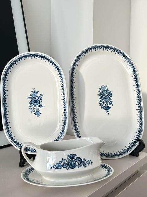 Vintage schalen set Royal sphinx blauw wit gebloemd, Antiek en Kunst, Antiek | Servies los, Ophalen of Verzenden