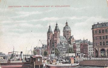 amsterdam 1907  pr hendrikkade boten  st nicolaaskerk beschikbaar voor biedingen