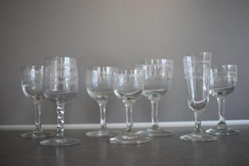 Copier Leerdam glas glaasjes art deco borrel borralglaasjes beschikbaar voor biedingen
