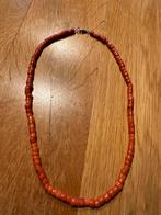 Bloedkoraal Ketting met Zilver Slot 46 centimeter, Ophalen, Gebruikt, Met edelsteen, Rood