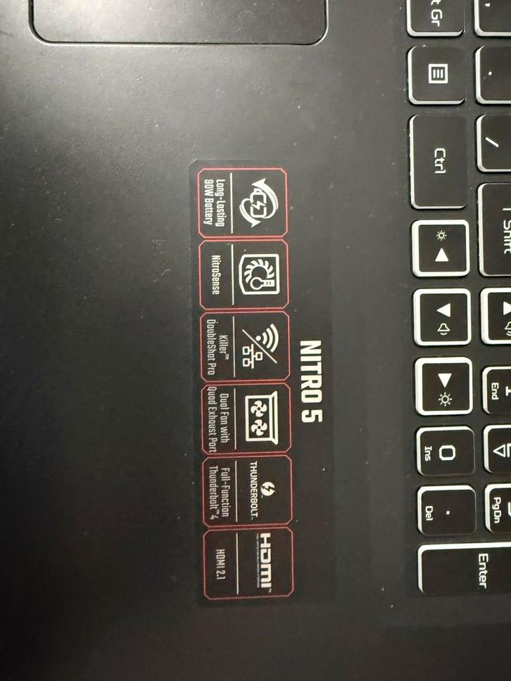 Acer Nitro 5 Gaming Laptop, Computers en Software, Windows Laptops, Gebruikt, 15 inch, SSD, Qwerty, Met videokaart, Gaming, Ophalen of Verzenden