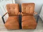2 cognac kleurige stoelen, Ophalen, Gebruikt, Minder dan 75 cm