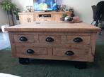 Mangohouten salontafel met lades gekocht bij Bommel meubelen, Huis en Inrichting, Tafels | Salontafels, Ophalen, 50 tot 100 cm