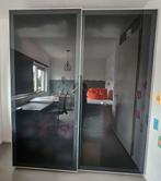 Pax kast zwart glazen schuifdeuren 200cm breed, Ophalen, 200 cm of meer, 50 tot 75 cm, Glas
