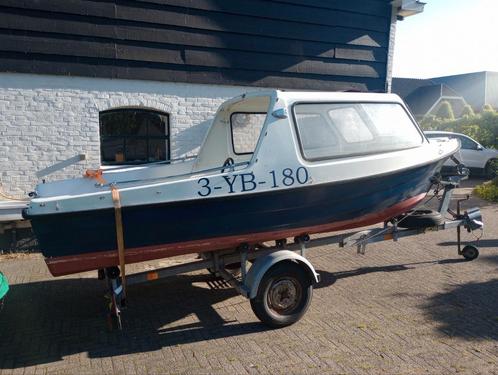 Ockelbo kajuitbootje (excl motor, incl trailer), Watersport en Boten, Motorboten en Motorjachten, Gebruikt, Polyester, Tot 6 meter