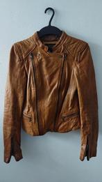 Zara Trafaluc leren biker jacket S, Maat 38/40 (M), Bruin, Zara, Ophalen of Verzenden