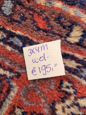 Vintage wollen vloerkleed 3 x 4 meter beschikbaar voor biedingen