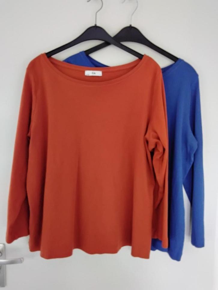 2 Shirts met 7/8 mouw katoen C&A Basic XL, Kleding | Dames, Grote Maten, Zo goed als nieuw, Shirt of Top, Overige kleuren, Ophalen of Verzenden