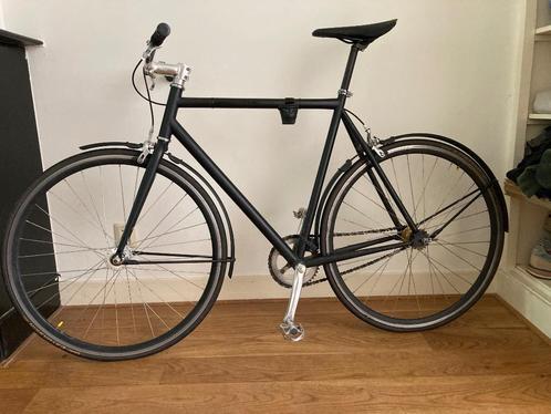 Single gear fiets zwart met onderdelen BLB, Fietsen en Brommers, Fietsen | Racefietsen, Gebruikt, Heren, Overige merken, Minder dan 10 versnellingen