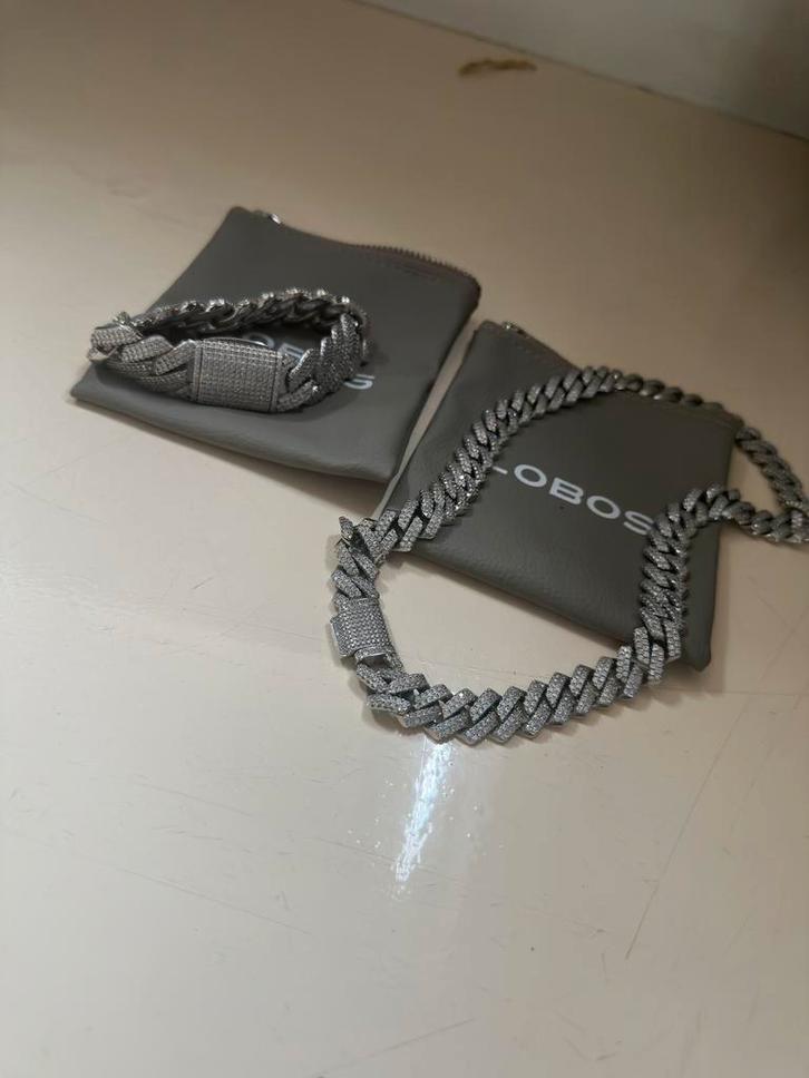 Zircon diamond ketting, Sieraden, Tassen en Uiterlijk, Kettingen, Zo goed als nieuw, Zilver, Zilver, Met edelsteen, Ophalen of Verzenden