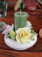 Brocante Kandelaar Rozen Royal Adderley bone china england, Antiek en Kunst, Ophalen of Verzenden
