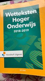 Wetteksten hoger onderwijs 2018-2019, Ophalen of Verzenden, Zo goed als nieuw, Sociale wetenschap