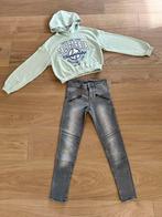 Setje maat 158: groene sweater H&M en skinny Zara, Broek, Gebruikt, Zara, Verzenden