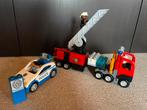 Duplo brandweer, politie, vliegtuig, heli, trein, vrachtw, Ophalen, Zo goed als nieuw, Complete set, Duplo