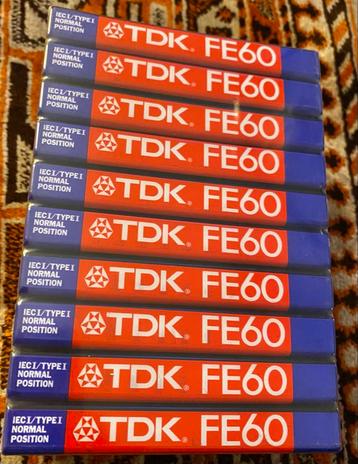 TDK FE60 Cassettebandjes - 10 Stuks NOS sealed in folie beschikbaar voor biedingen