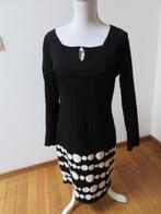 V75 JUFFROUW JANSEN aparte jurk zwart wit maat S 36, Kleding | Dames, Jurken, Zwart, Ophalen of Verzenden, Zo goed als nieuw, Maat 36 (S)
