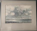2 sfeervolle aquarellen van Jan Bom in lijst, Ophalen of Verzenden