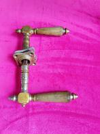 Antieke deurklinken met hoorn, deurkruk, deur klinken nr 73, Ophalen of Verzenden