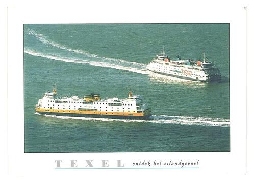 990121 Texel Veerboot _Gelopen met mooie zegel, Verzamelen, Ansichtkaarten | Nederland, Gelopen, Waddeneilanden, Verzenden
