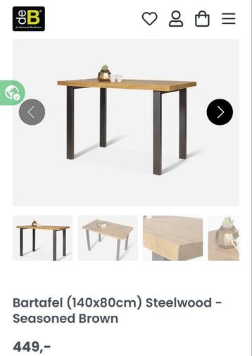 Steelwood Bartafel - Stoer & Stijlvol! beschikbaar voor biedingen