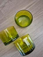 Groene theelichtjes , waxinelicht houder accessoires, Ophalen, Gebruikt, Overige materialen, Minder dan 25 cm