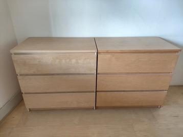 Malm ladekasten, 2x met licht kleurverschil. beschikbaar voor biedingen