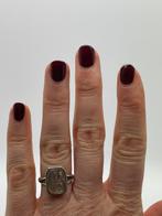 A479 Prachtige zilveren zegelring initialen AS maat 17,5, Sieraden, Tassen en Uiterlijk, Antieke sieraden, Ophalen of Verzenden
