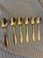 Koffielepeltjes 6 verguld met 23/24 karaat goud, Ophalen of Verzenden