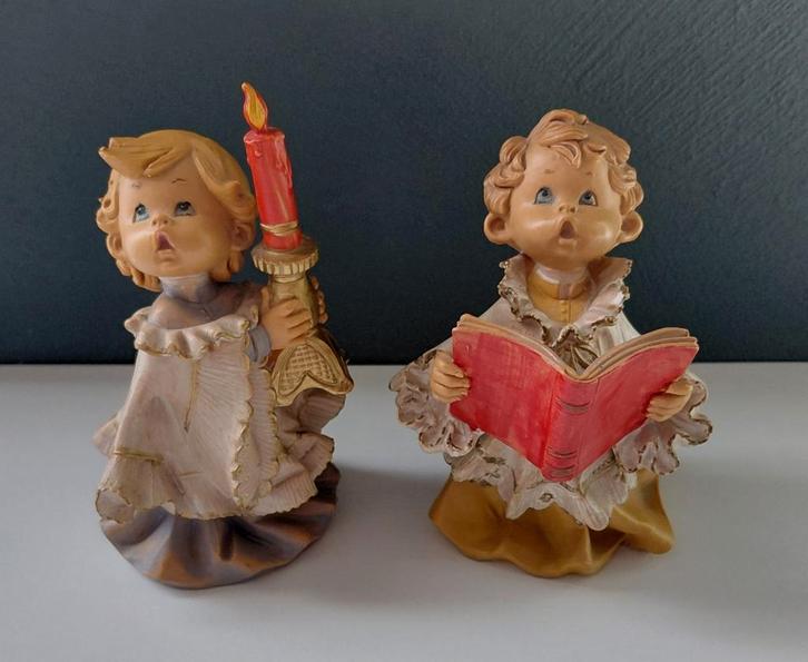 2 koorknaapjes - engeltjes uit Italië fontanini en simonelli, Antiek en Kunst, Curiosa en Brocante, Ophalen