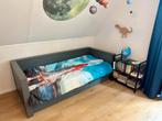 Mooi stevig bed van Woood staalgrijs, Ophalen, 85 tot 100 cm, Gebruikt, Lattenbodem