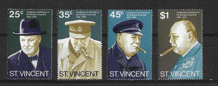 St. Vincent en de Grenadines Michel 365-368 postfr CHURCHILL, Postzegels en Munten, Postzegels | Amerika, Postfris, Midden-Amerika