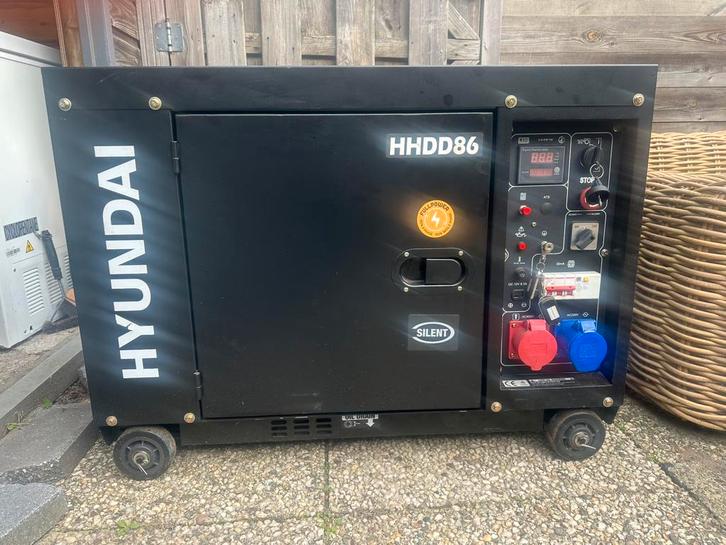 NIEUW !! Hyundai Diesel generator HHDD86, Doe-het-zelf en Verbouw, Aggregaten, Nieuw, Dieselolie, 5 tot 10 kVA, Elektrisch startend