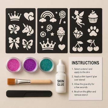 DIY KIT Glitter Tattoo – Veilig & Glam voor Kids beschikbaar voor biedingen