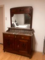 Antieke Kaptafel met Spiegel & Natuurstenen Blad - Ca. 1900, Antiek en Kunst, Ophalen
