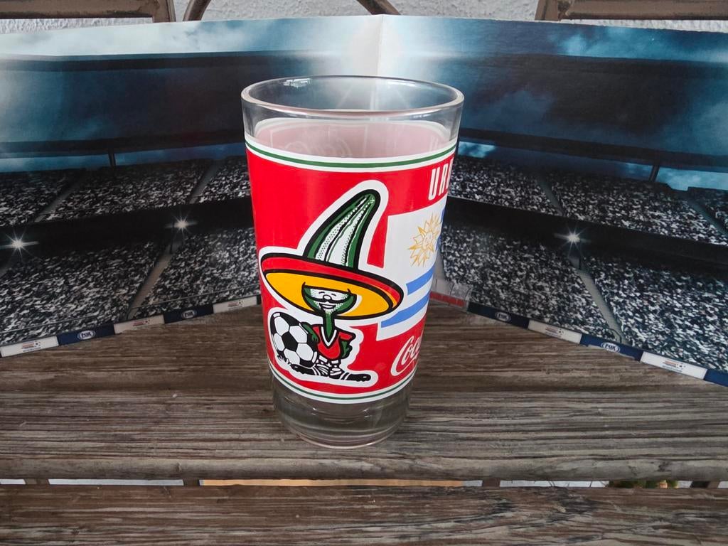 Coca-Cola glas Fifa Wk voetbal 1986, Ophalen, Gebruikt