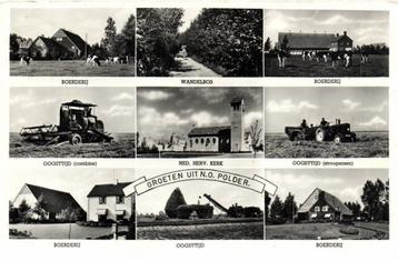 Groeten uit N.O. Polder. - 9 afb - 1957 gelopen beschikbaar voor biedingen